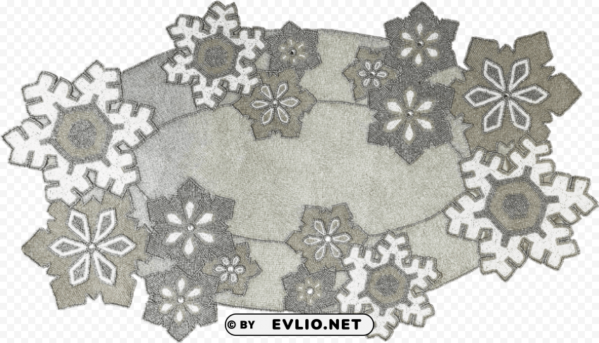 golden hill studio beaded snowflake art runner PNG without watermark free