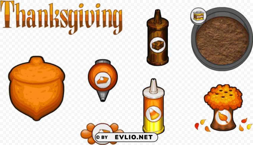 Papas Donuteria Thanksgiving Free PNG Images With Alpha Channel Set