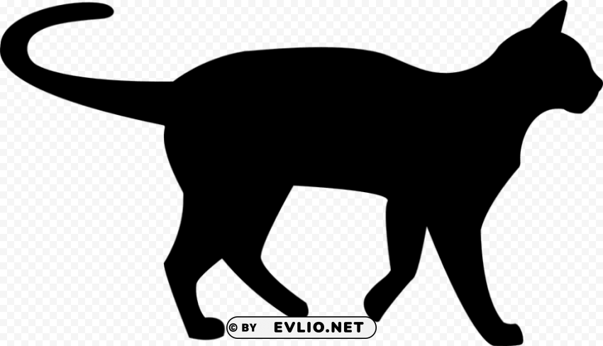 black cat silhouette PNG images with transparent elements