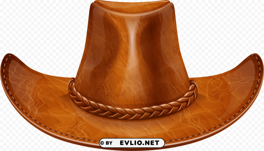 brown cow boy hat PNG with transparent background free