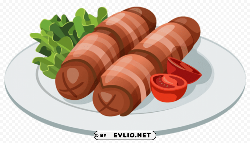 grilled sausages vector PNG objects