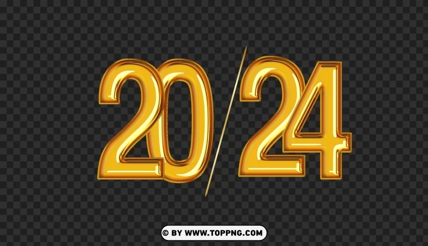 HD Yellow Gold 2024 & Clipart PNG Graphic with Isolated Clarity