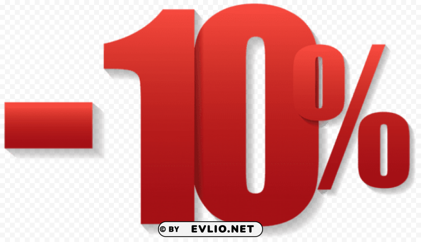 -10% sale off PNG Graphic Isolated on Clear Background