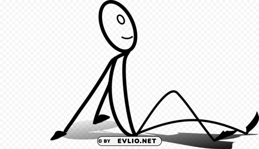 sitting stick man Isolated Subject in Transparent PNG Format