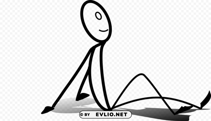 Transparent background PNG image of sitting stick man Isolated Subject in Transparent PNG Format - Image ID 39b4452b