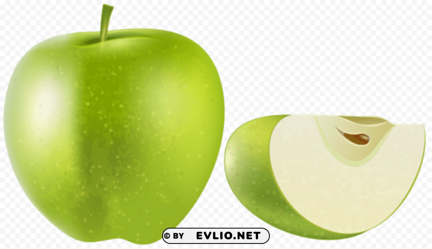 green apple Transparent PNG Isolated Illustration