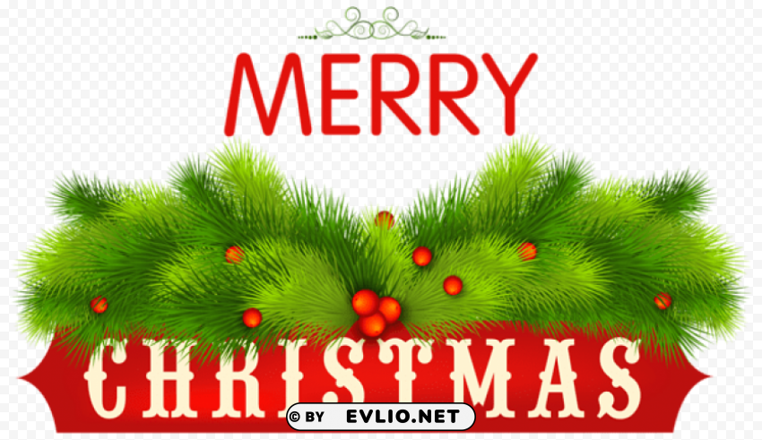 merry christmas decorative Isolated PNG Object with Clear Background