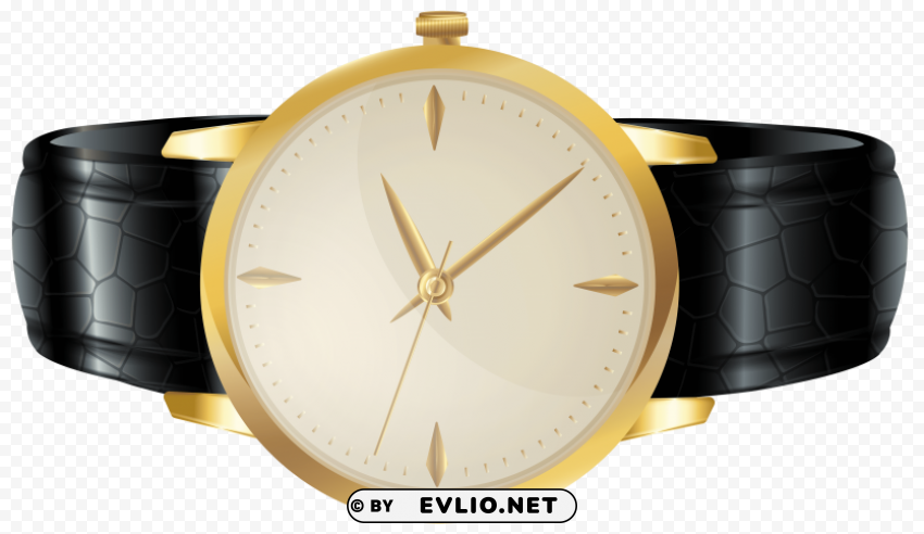 black wrist watch Isolated Element in HighResolution Transparent PNG