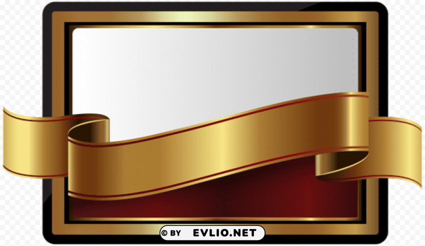 label with gold banner template Isolated Character with Transparent Background PNG
