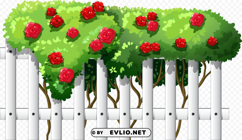 rose fence vector PNG transparent designs