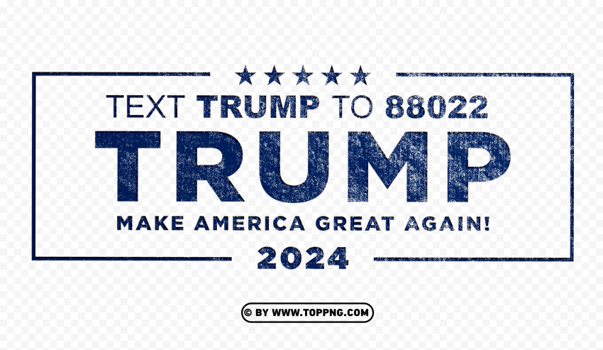 Trump 2024 Campaign Logo Stamp Isolated Design in Transparent Background PNG