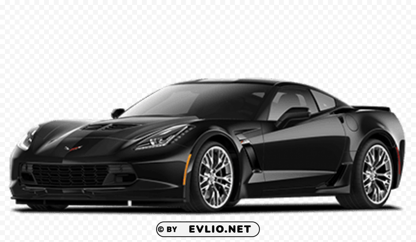 black corvette Transparent PNG Isolated Illustration