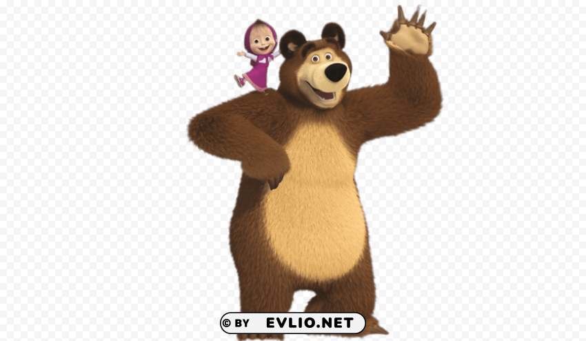 masha on bear's shoulder HighQuality Transparent PNG Isolated Artwork