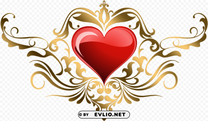 ornaments gold heart HighQuality Transparent PNG Isolated Object