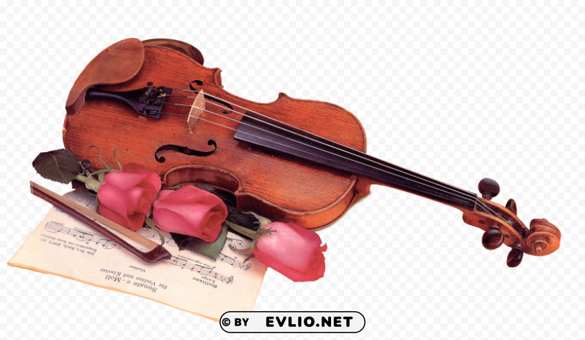 violin & bow HighResolution PNG Isolated Artwork