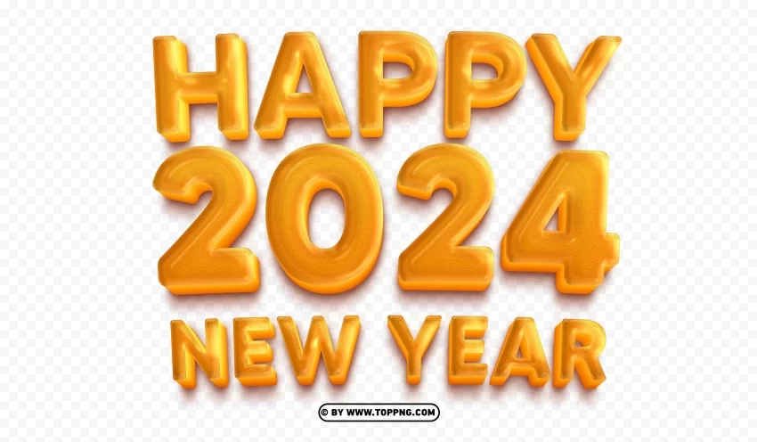 3D Orange 2024 cutout & clipart images Isolated Graphic on Transparent PNG