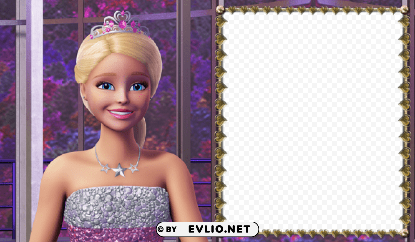barbie in rock n royals transparent photo frame Free download PNG with alpha channel