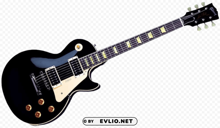 black electric guitar Isolated Graphic Element in Transparent PNG