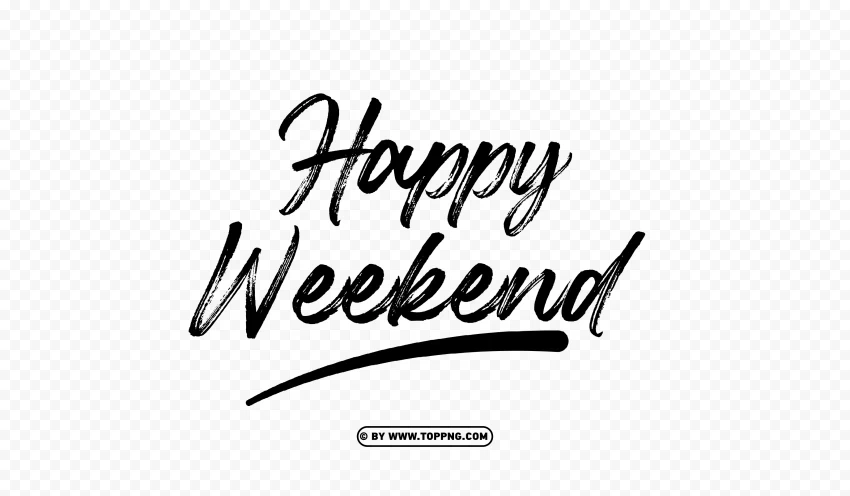 Free Happy Weekend Transparent Text for Your Projects Clear Background Isolated PNG Object