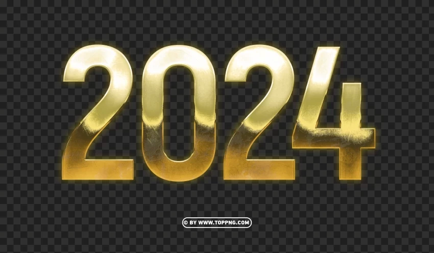 Gold 2024 Cutout Clipart Images Isolated Icon In HighQuality Transparent PNG