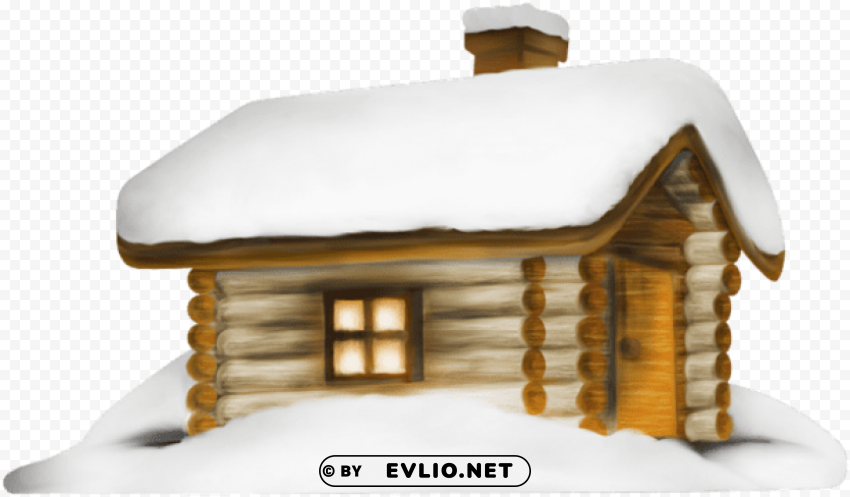  winter house with snow Transparent PNG graphics bulk assortment