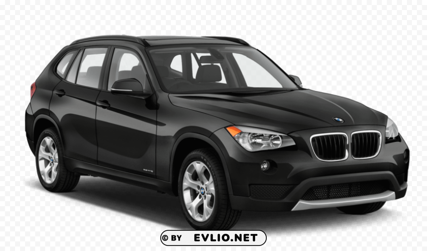black bmw x1 sdrive car 2013 Isolated Character on HighResolution PNG