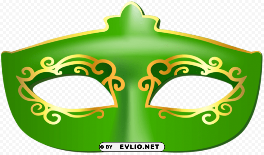 green carnival mask Isolated Icon with Clear Background PNG