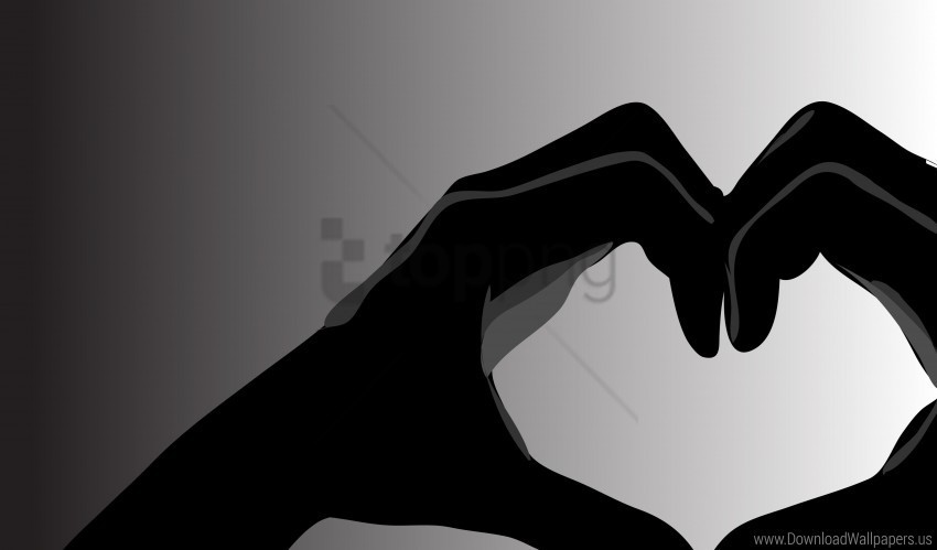 Hand Heart Shadow Shape Wallpaper Transparent Background PNG Isolated Illustration