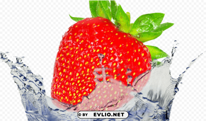 strawberry water splash Isolated Artwork in HighResolution Transparent PNG