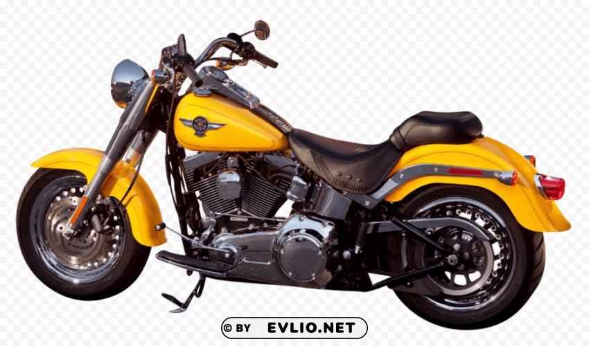 Harley Davidson Yellow Motorcycle Bike HighQuality Transparent PNG Isolated Graphic Design