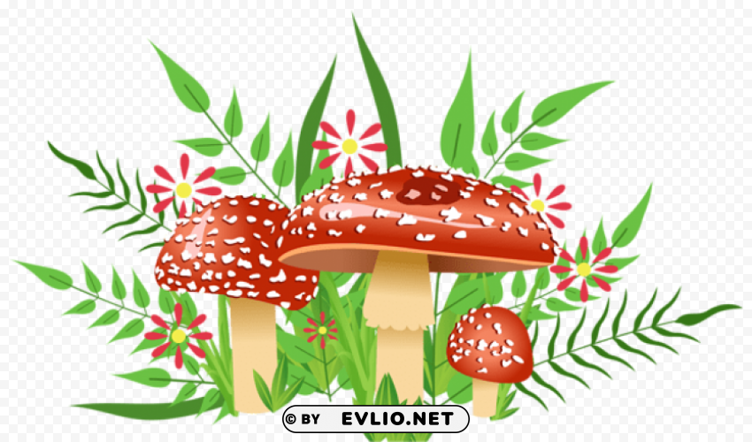 mushrooms decorative element Isolated Subject in Clear Transparent PNG