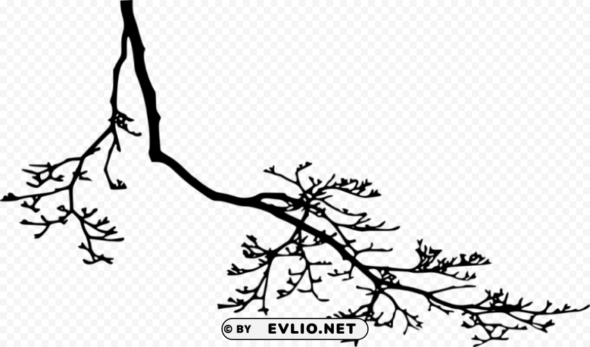 tree branch silhouette Transparent PNG Artwork with Isolated Subject
