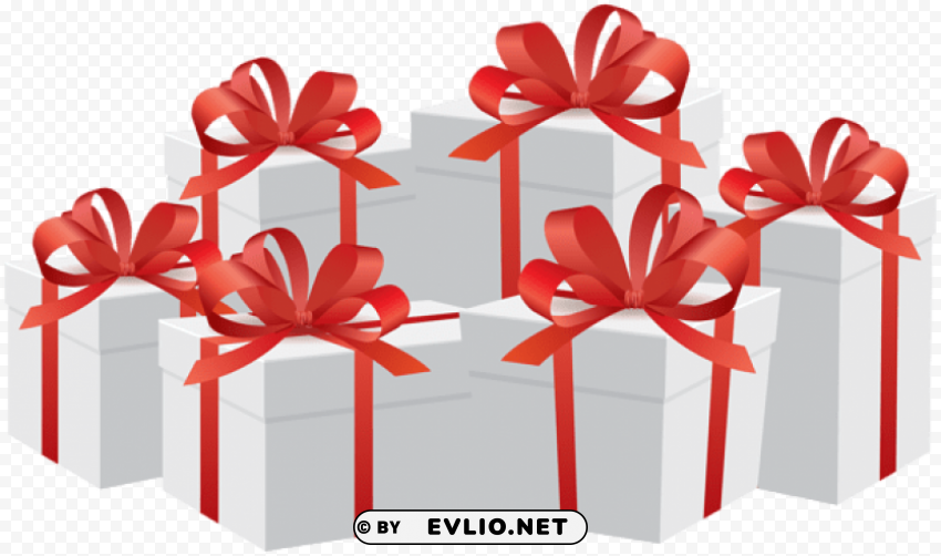 gift boxes white PNG Graphic Isolated with Clear Background