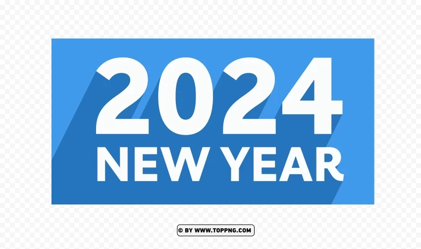 Abstract Blue New Year 2024 Banner Flat Background Isolated Subject in HighQuality Transparent PNG - Image ID c11fb6cc