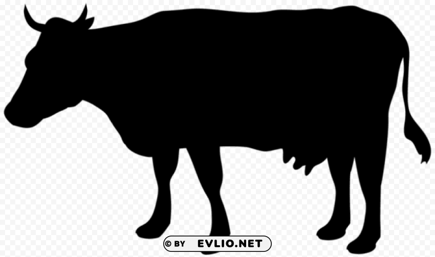 Transparent cow silhouette PNG files with no background wide assortment PNG Image - ID 7d9a222f