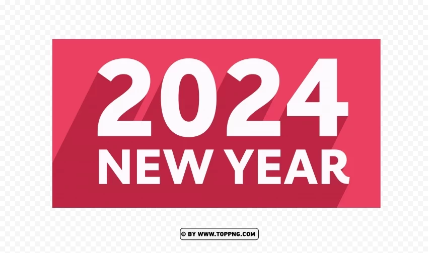 Creative 2024 Red Flat Banner Image Isolated Subject in HighResolution PNG