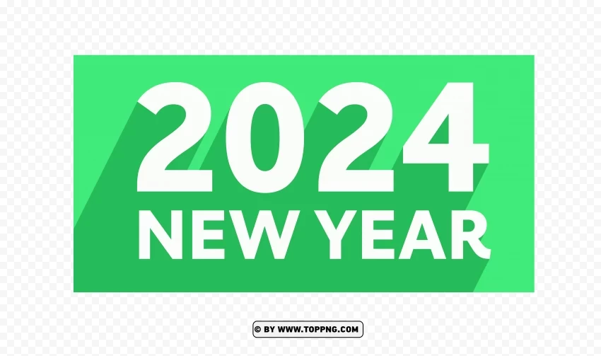 Innovative 2024 Flat Design Banner with Green Accents Isolated Subject in Transparent PNG