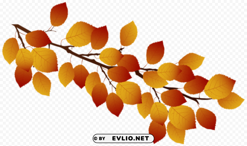 autumn branch Clean Background Isolated PNG Object clipart png photo - b10d62d6