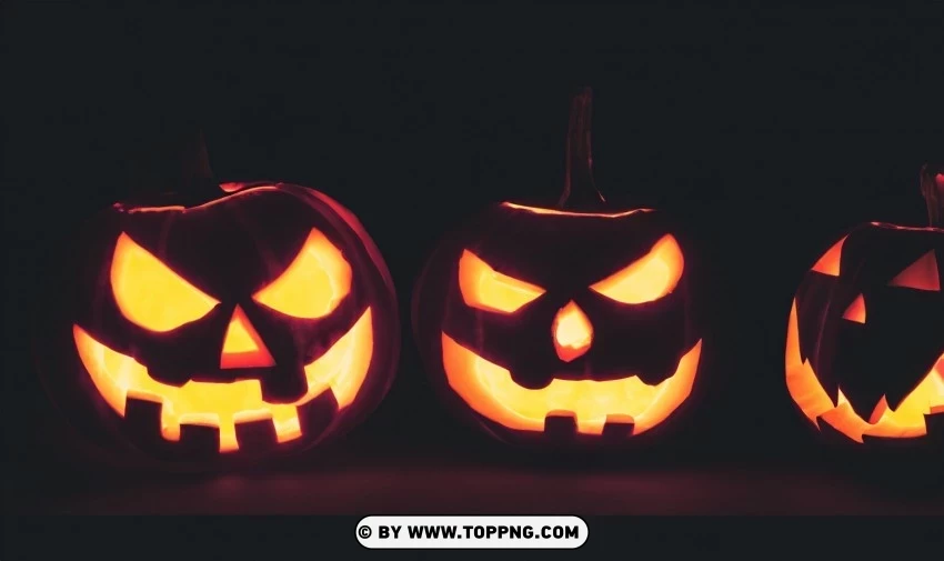 Dark and Spooky Dual Jack-o-lanterns at Night PNG files with transparent elements wide collection - Image ID a0d3736f