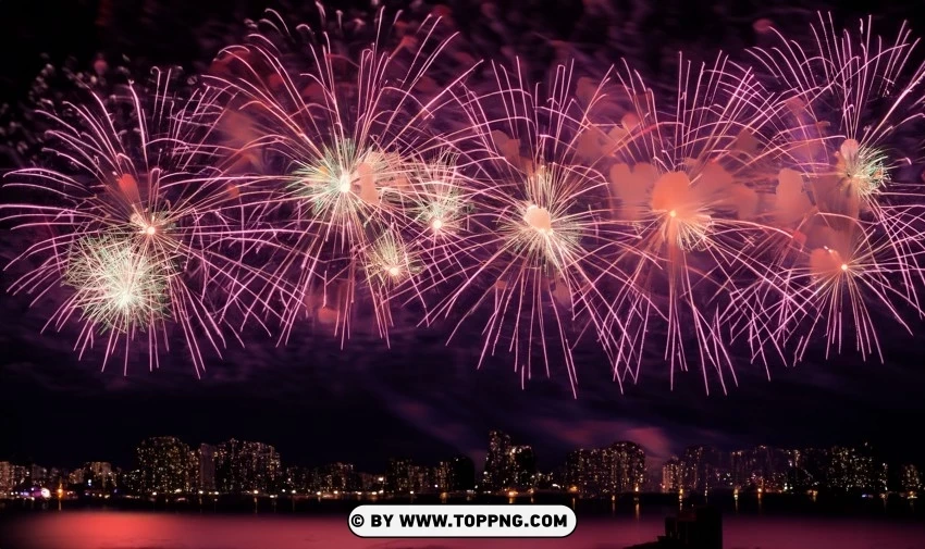 New Year Celebration with Fireworks Free Wallpaper Downloads PNG Image with Transparent Background Isolation