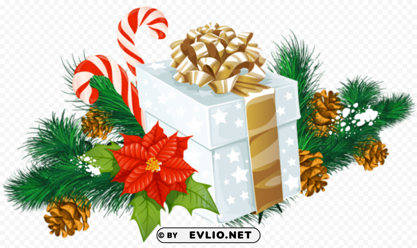 transparent christmas white gift decor PNG objects
