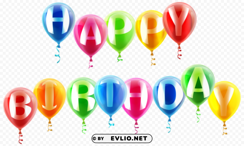 happy birthday balloons Clear Background PNG Isolated Item