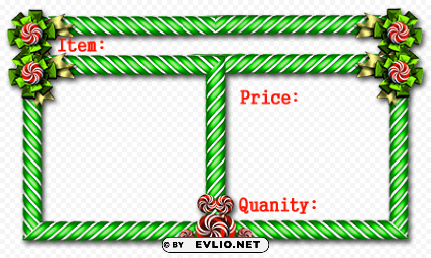 candy cane frame green PNG images with transparent elements