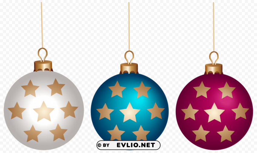 christmas ball set HighResolution PNG Isolated on Transparent Background