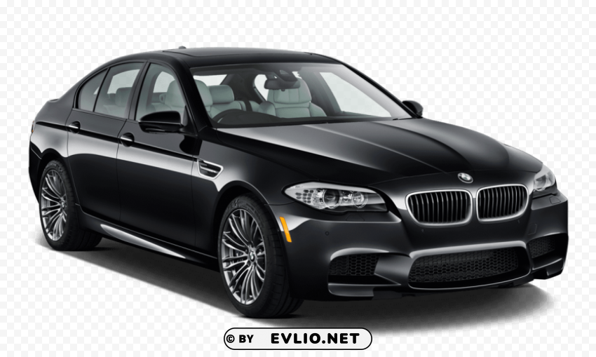 black bmw m5 2013 car Isolated Character in Transparent PNG Format
