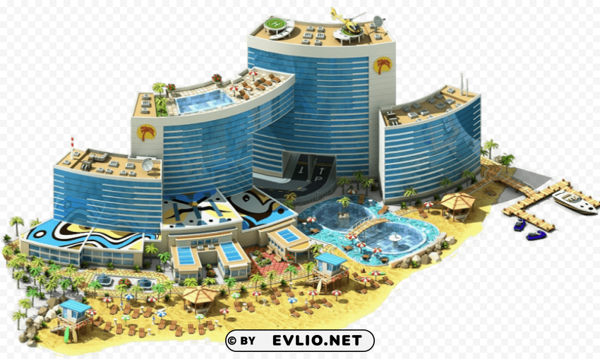 Coastal Hotel ClearCut Background PNG Isolated Element png - Free PNG Images