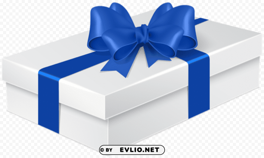 gift with blue bow Isolated Graphic on Clear Transparent PNG