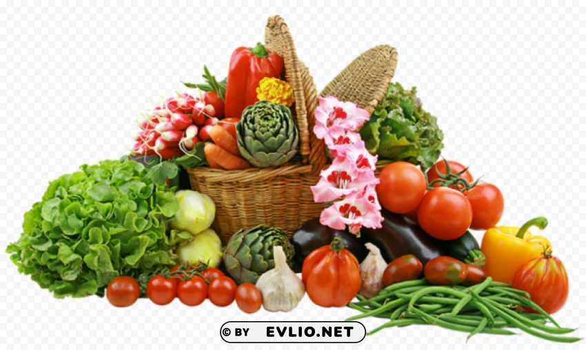vegetable basket Transparent Background Isolated PNG Illustration