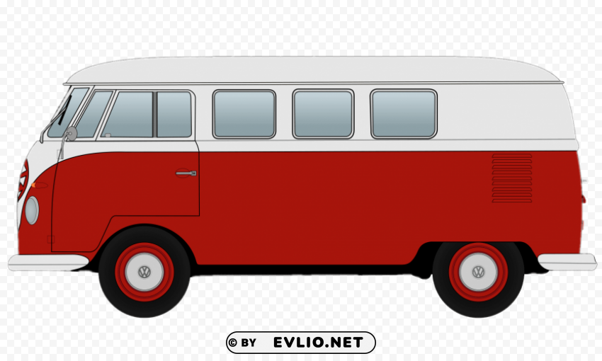 Transparent PNG image Of red volkswagen camper van Isolated Artwork on Clear Transparent PNG - Image ID 9a26cc9d