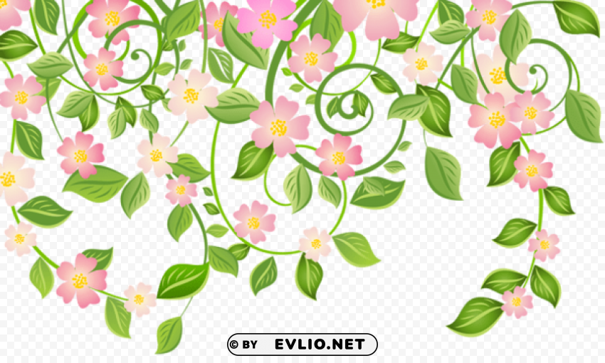 spring blossom decoration with leaves Transparent PNG graphics bulk assortment